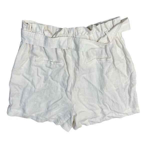 A New Day Shorts Paper bag Waist Baggie Fit Lightweight Off White Size L Large - Picture 2 of 5